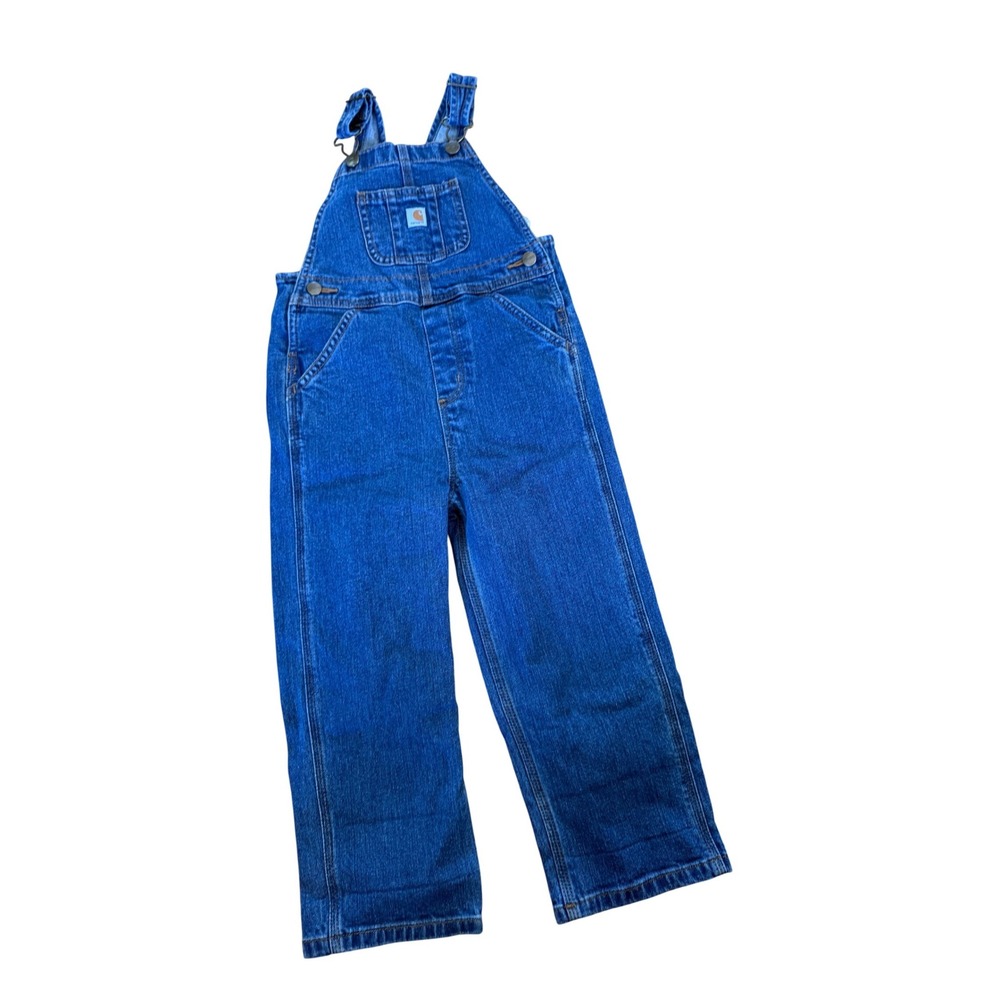 Carhartt denim‎ blue jean overall bibs youth